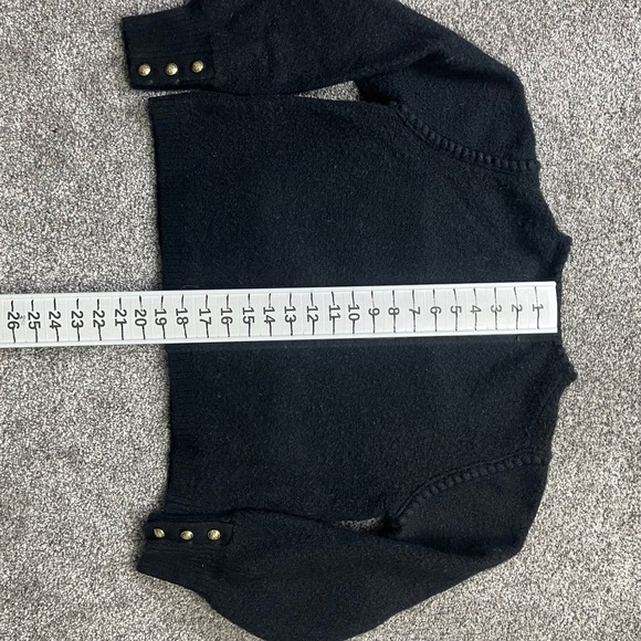 J.Crew Cardigan Sweater Womens Medium Black Merino Alpaca Wool Blend Lady Jacket - Picture 9 of 11